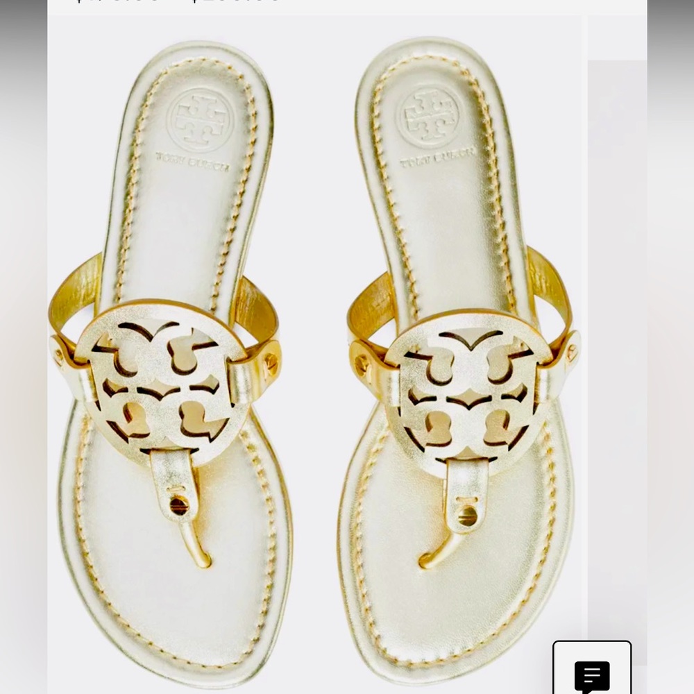 Tory Burch Miller Sandals spark gold size 8